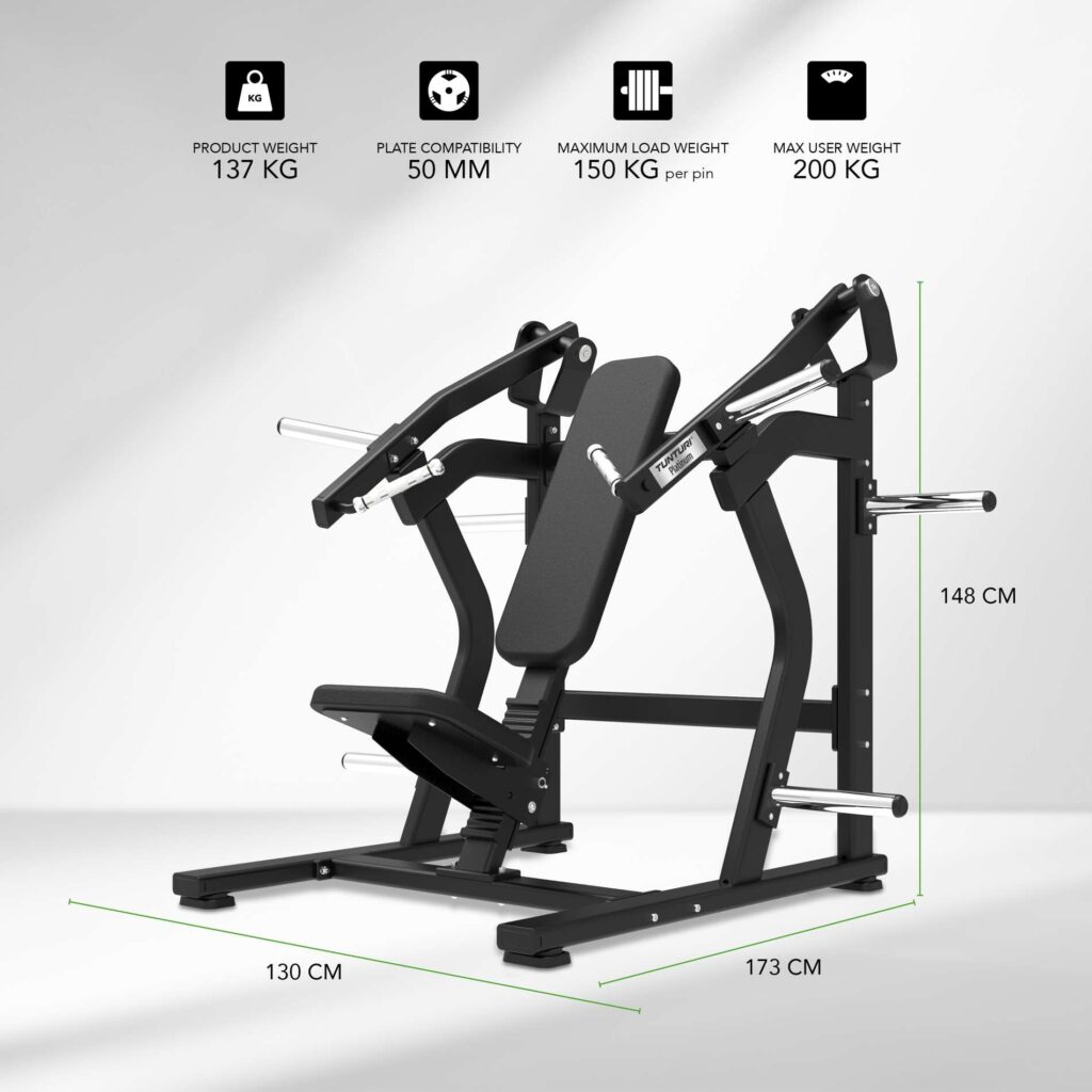 Tunturi Platinum Incline Chest Press Strength Station - Plate Loaded - V-Series