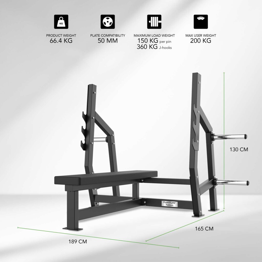 Tunturi Platinum Horizontal Bench Press Strength Station - Plate Loaded - V-Series