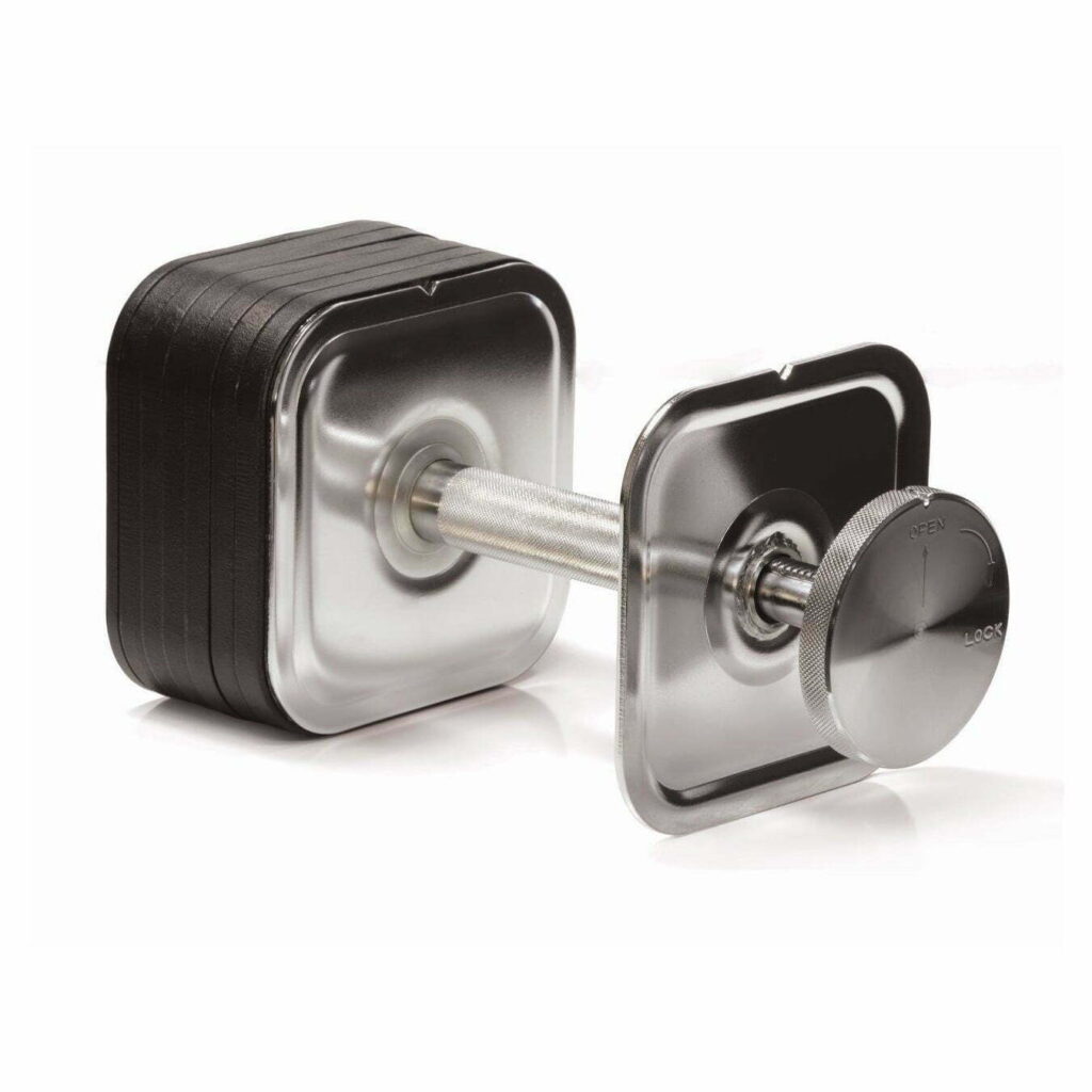 Ironmaster justerbara hantlar 2 x 34 kg inkl. stativ
