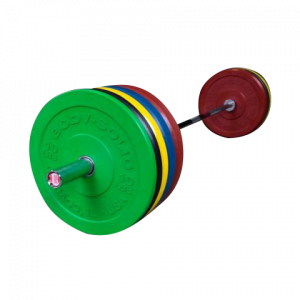 Skivstångsset med färgade bumpersvikter 120 kg