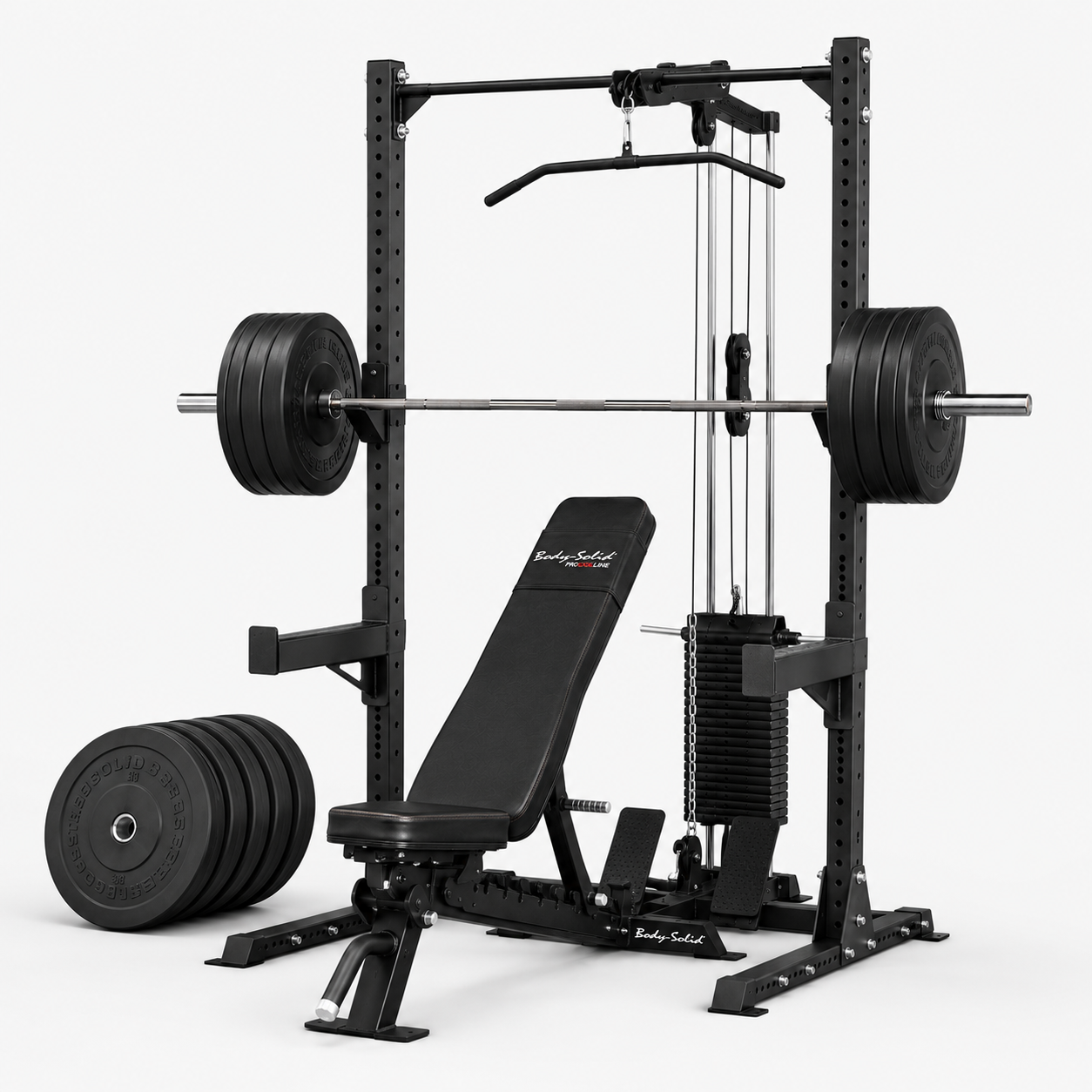 Premium gympaket för både skivstång, träningsbänk och kabeldrag.