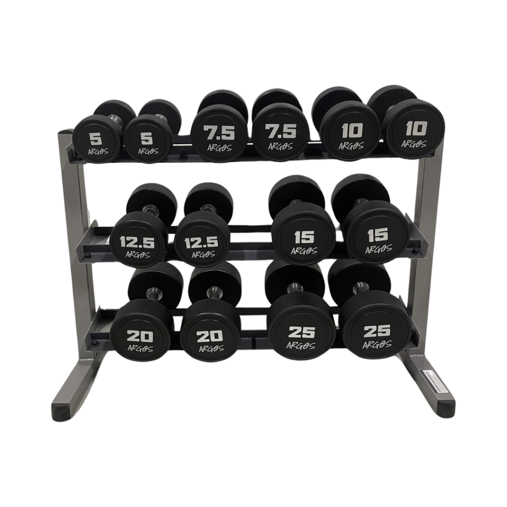 Hantelpaket Premium 5 kg - 25 kg inkl. stativ