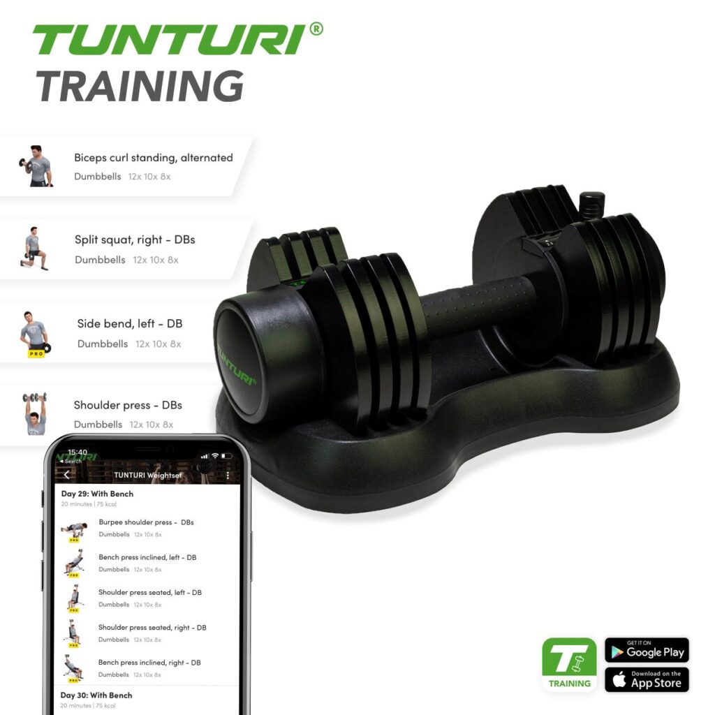 Tunturi justerbara hantlar 2 x 25 kg