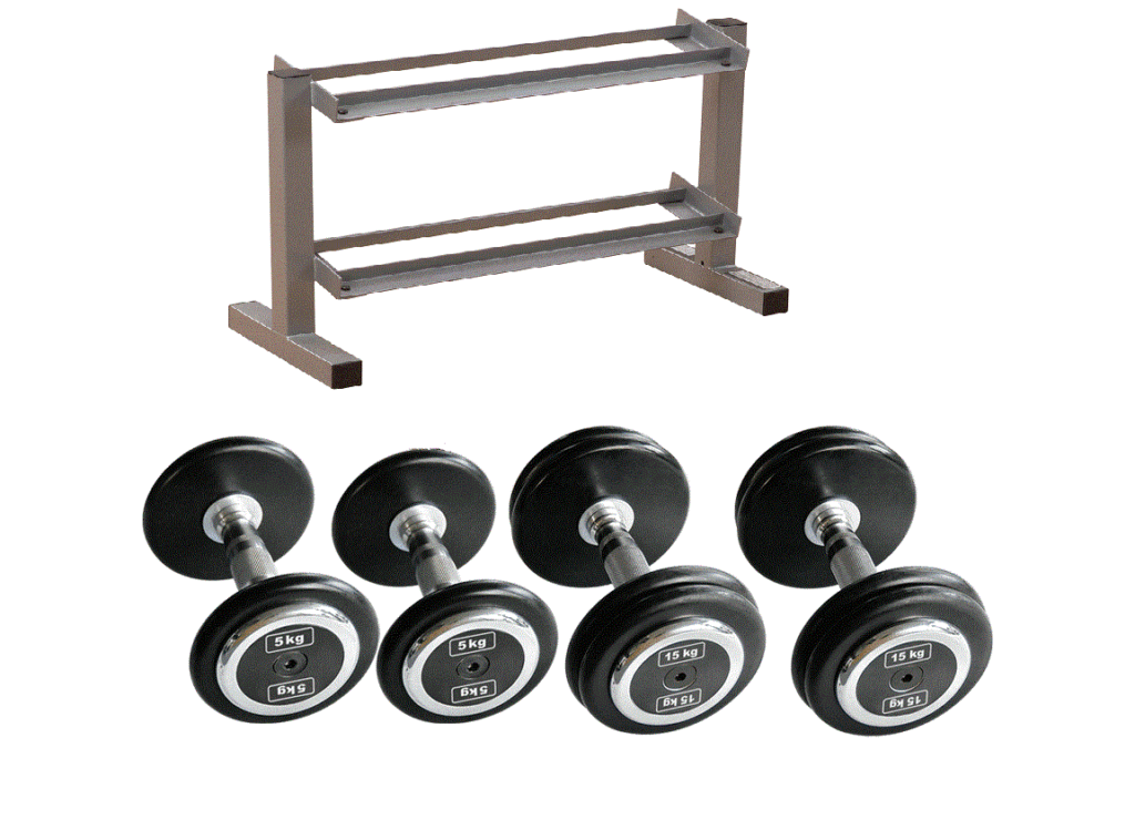 Hantelpaket 7,5 kg - 15 kg inkl. stativ